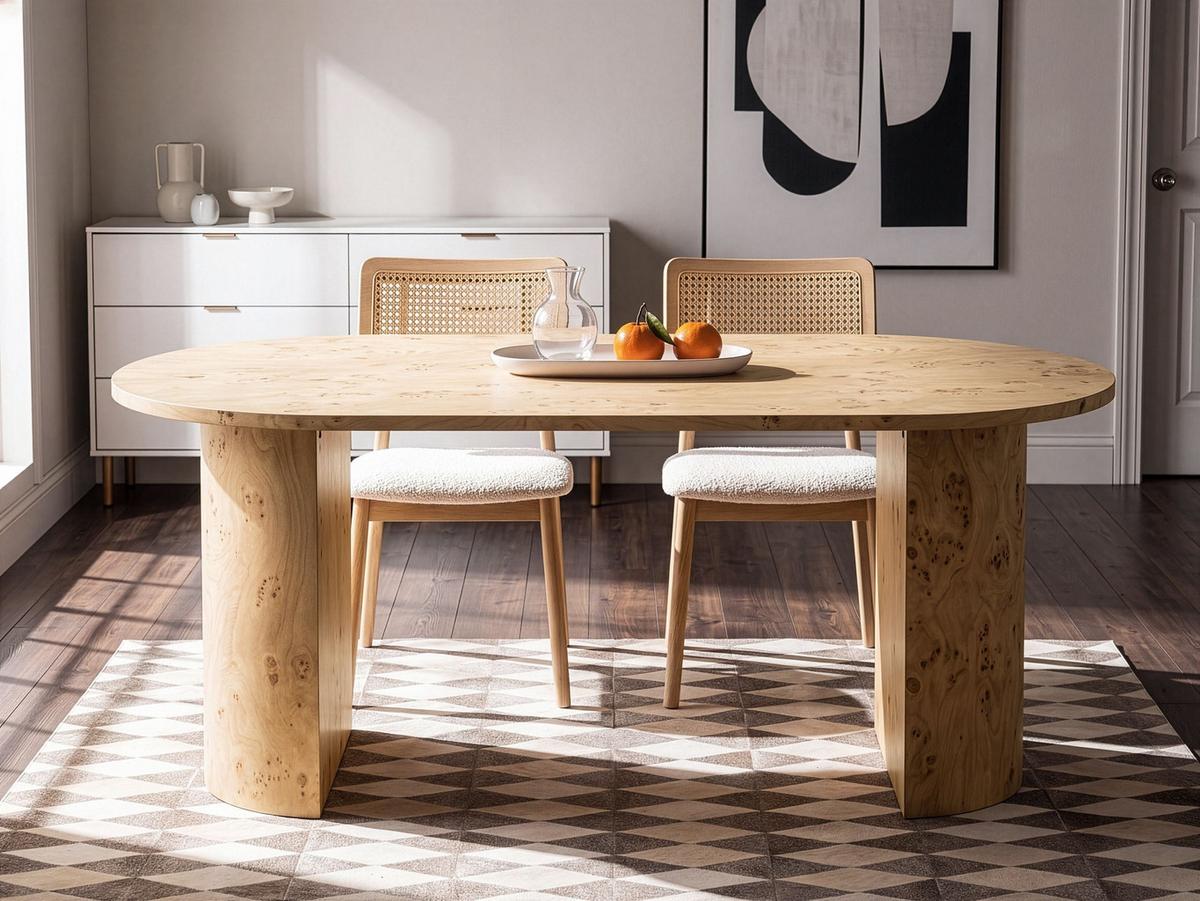 ESSTISCH Wurzelholz Optik 180 cm 90 cm Asbury - Braun, Holzwerkstoff (180/90/75cm) - Beliani
