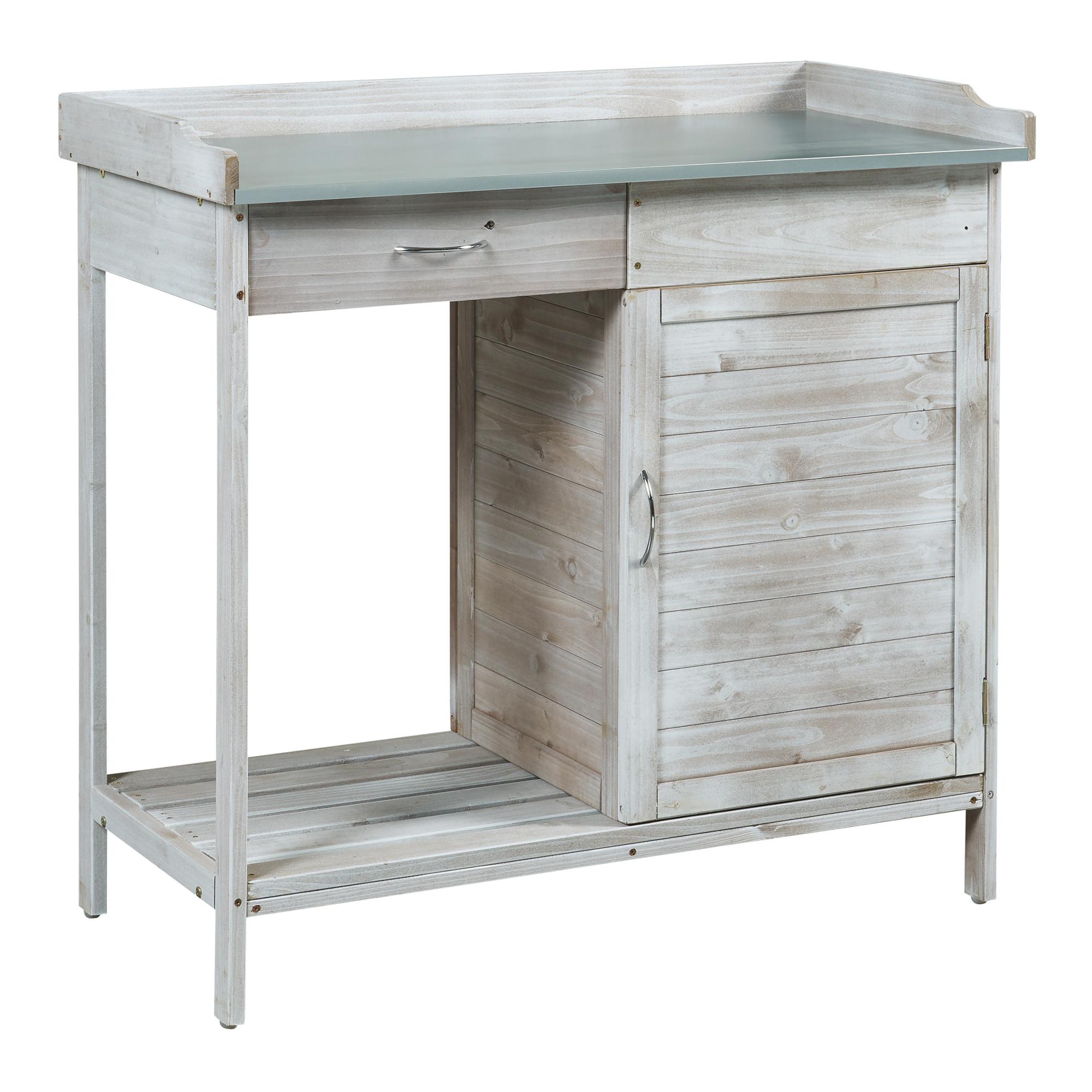 PFLANZTISCH Aliano - Grau, Holz/Metall (48/98/94cm) - casa.pro
