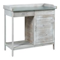 PFLANZTISCH Aliano - Grau, Holz/Metall (48/98/94cm) - casa.pro