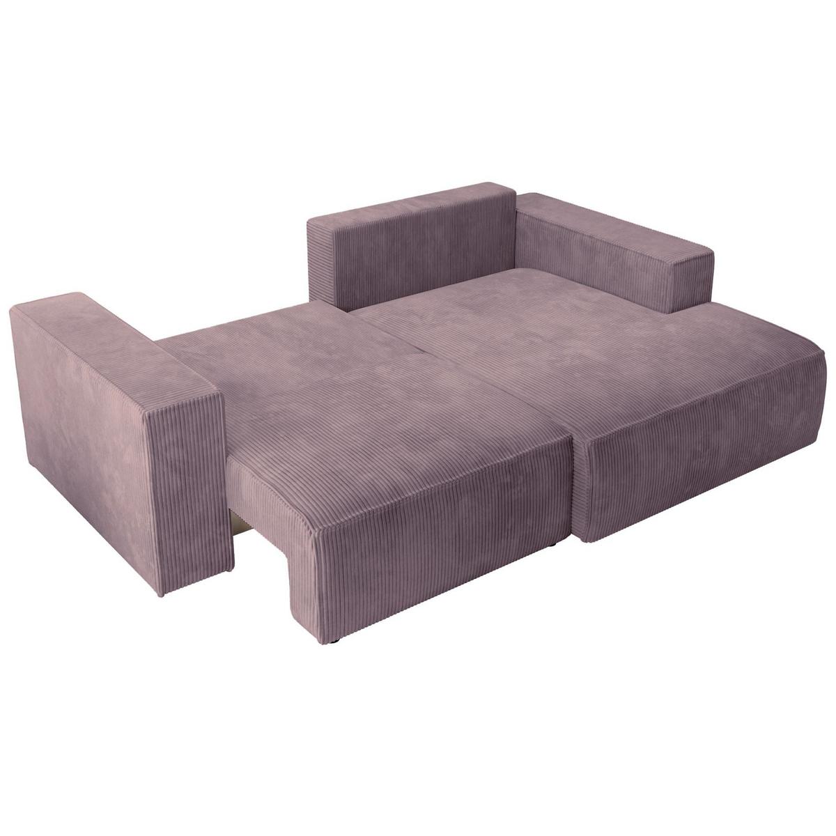 ECKSOFA Farese Mini mit Cordbezug Mauve, rechts - Flieder/Schwarz, Textil (167/240cm) - Selsey