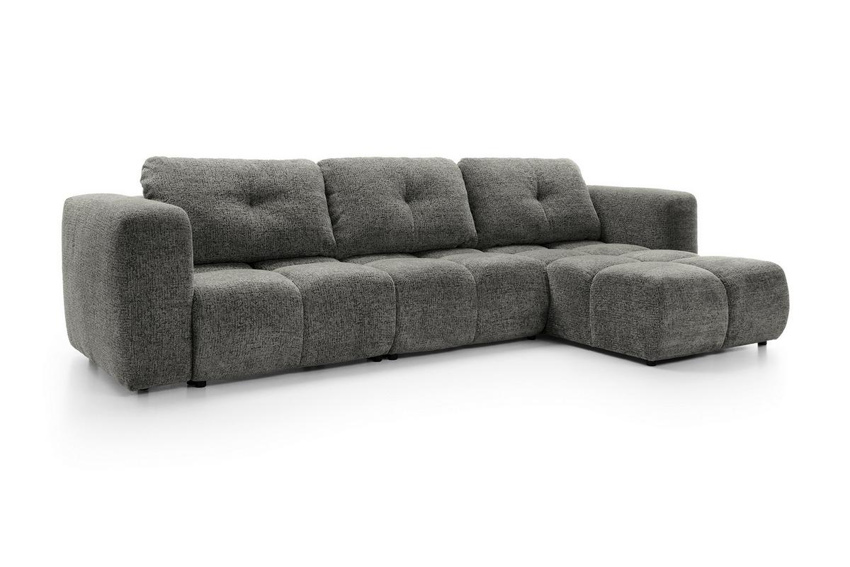 ECKSOFA ARTE 03 Grau Chenille mit Schlaffunktion - Grau, Holz (336/177cm) - MASSENO