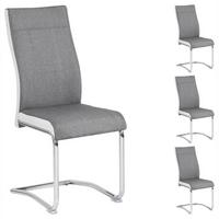 ESSZIMMERSTUHL ALBA 4er-Set grau/weiß - Weiß/Grau, Textil (44/98/54cm) - CARO-Möbel