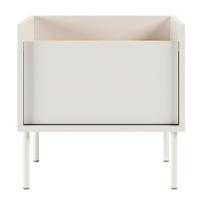NACHTTISCH Tovi Weiß / Holzoptik Eiche 50 cm - Weiß, Holzwerkstoff/Metall (48.2/48.5/36.4cm) - Selsey