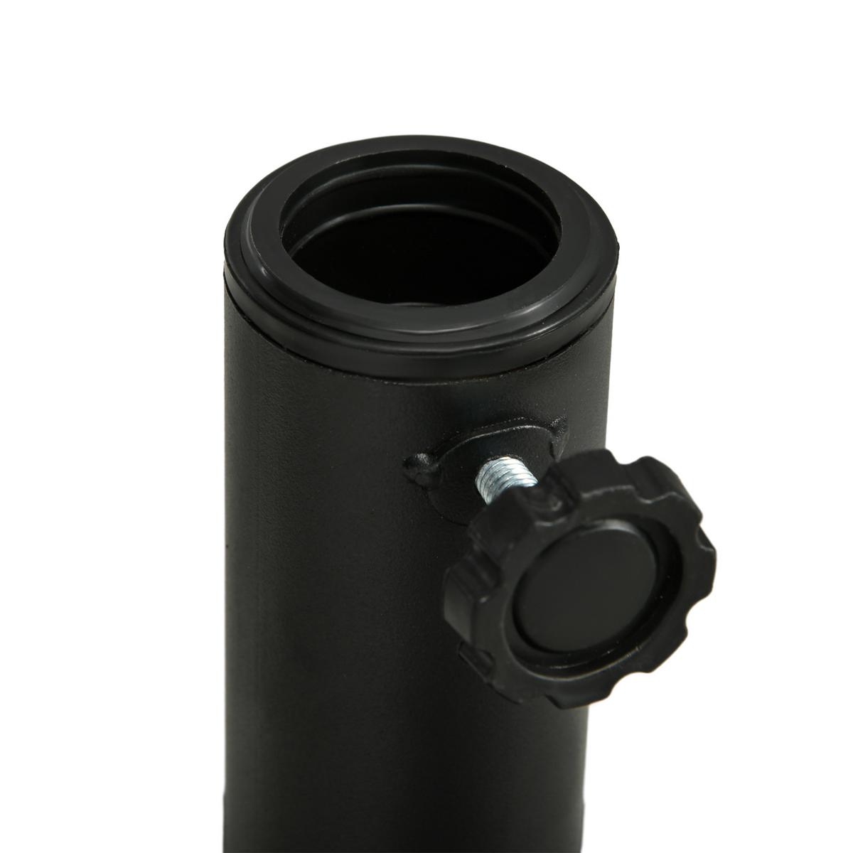 SONNENSCHIRMSTÄNDER HDPE Beton Schwarz - Schwarz, Kunststoff (45/45cm) - Outsunny
