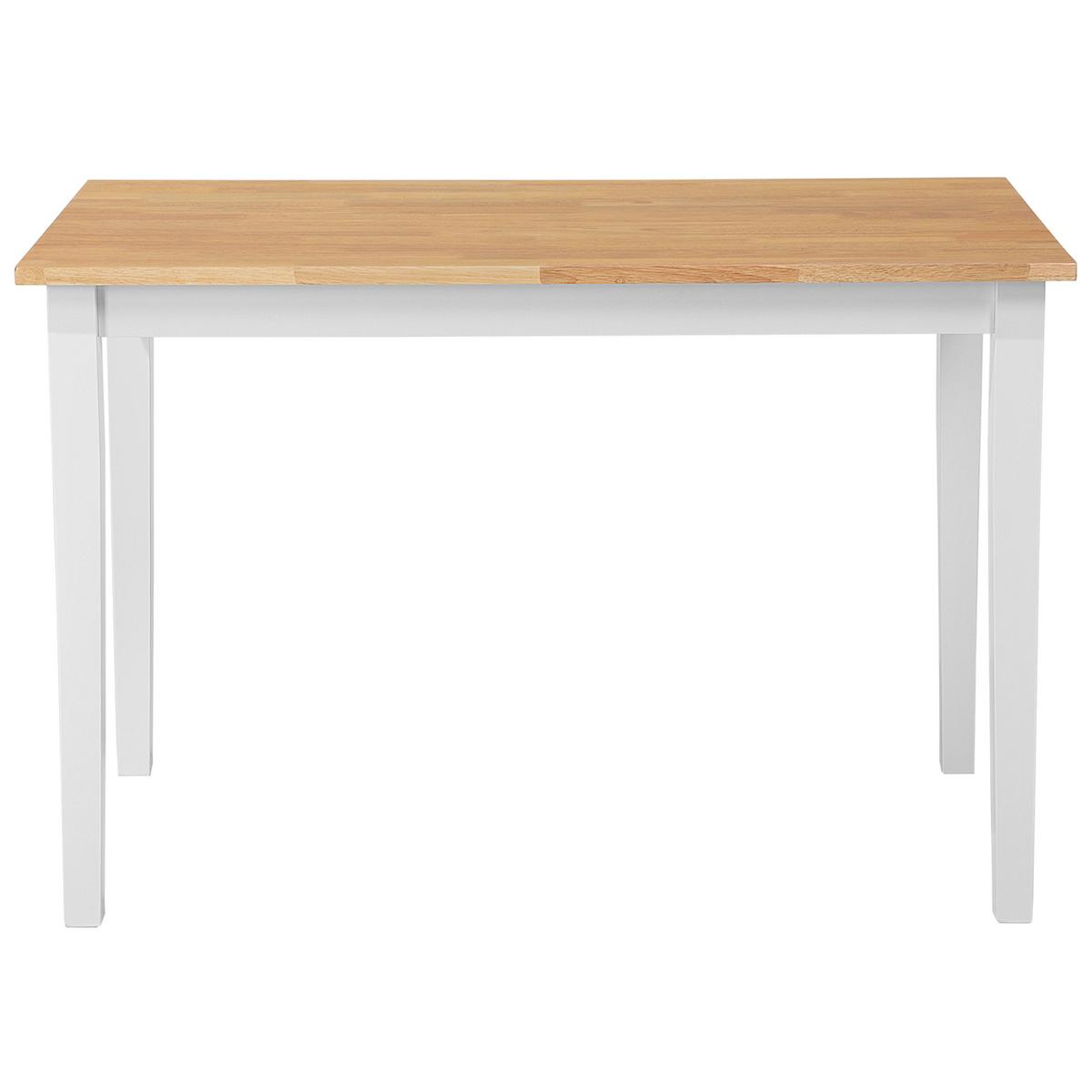 ESSTISCH 114/68/75 cm Weiß, Hellbraun Rechteckig Georgia - Weiß, Holz (115/68/75cm) - Beliani