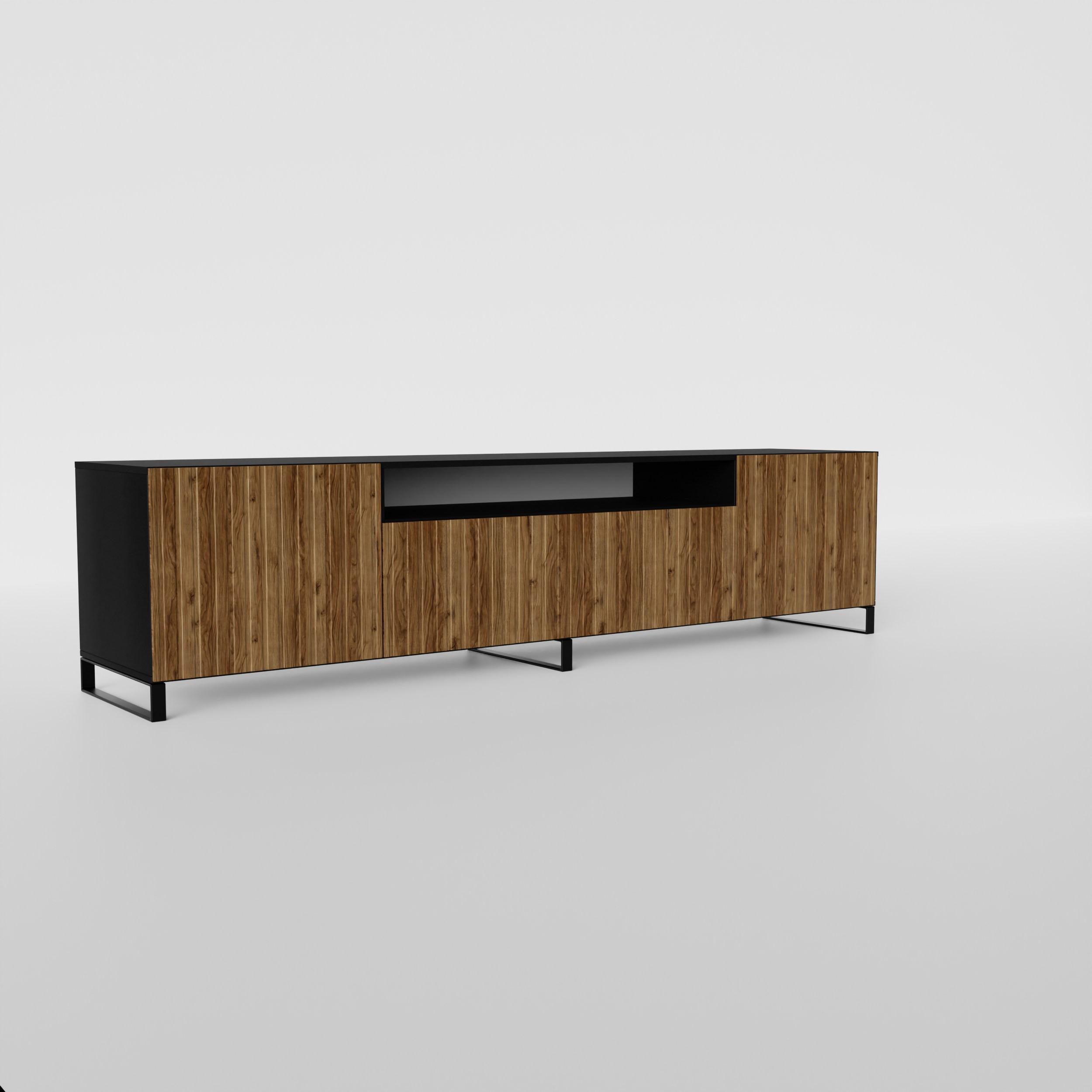 LOWBOARD LIVO 200/41/40 cm, Stand-TV-Schrank Schwarz / Eichefarben - Eichefarben/Schwarz, Holzwerkstoff (200/41/40cm) - MASSENO
