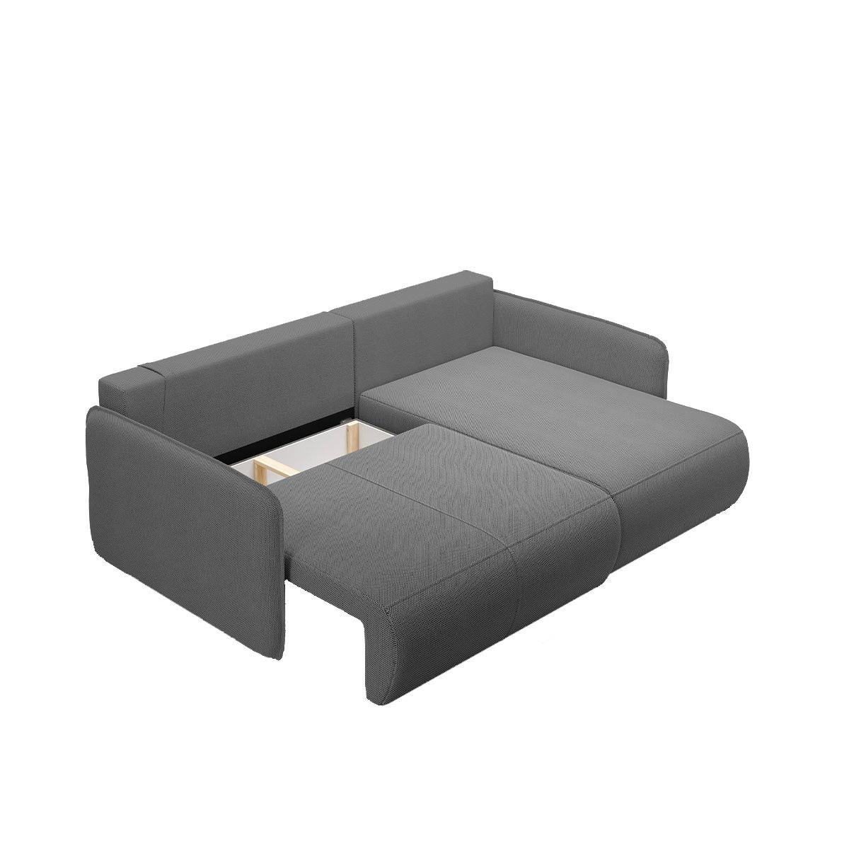 ECKSOFA Claudio 3 Sitzplätze Dunkelgrau - Grau, Holz (207/148cm) - Petits-meubles