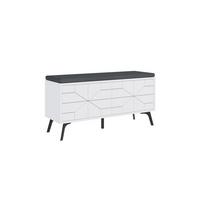 SCHUHSCHRANK 4 Türen - Dune bench - 107/35/55 cm - Weiß, Holzwerkstoff (35/55/120.6cm) - Calicosy