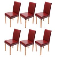 ESSZIMMERSTUHL Rot, Braun 6er-Set - Rot/Braun, Textil (43/90/56cm) - MCW
