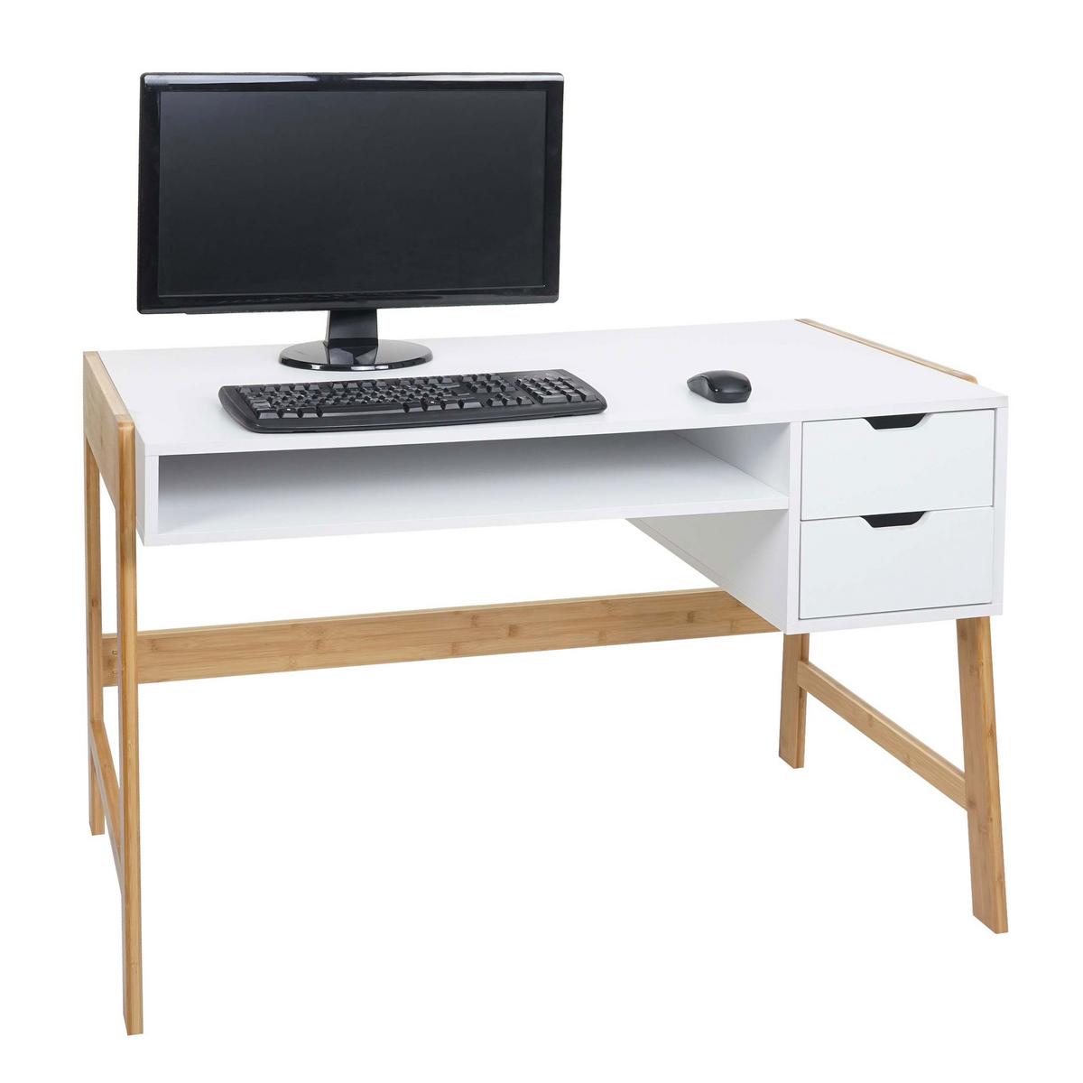 SCHREIBTISCH eckig Weiß - Weiß, Holz (58/115/76cm) - MCW