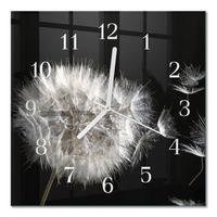 WANDUHR aus Glas 30x30 cm - Löwenzahn - Weiß, Glas (30/30/0.4cm) - TULUP