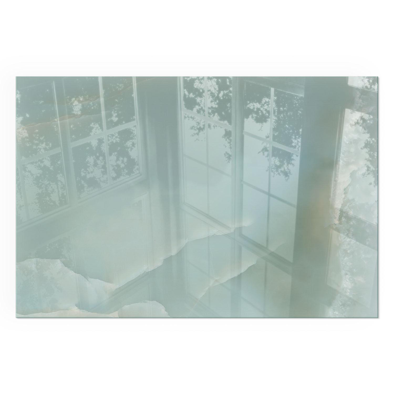 GLASPLATTE für Kamin 120x80 cm - Türkis, Glas (120/80/0.4cm) - TULUP