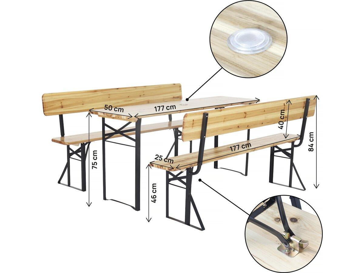 GARTEN-ESSMÖBELENSEMBLE lisbonne Braun - Hellbraun, Holz - Habitat Garten