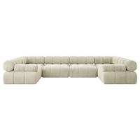 WOHNLANDSCHAFT modulares Sofa Birno-U2 - 380x190x70 cm Beige Velours - Beige, Holzwerkstoff/Textil (380/70/190cm) - ALTDECOR