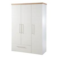 KLEIDERSCHRANK Nele - Weiß, Holzwerkstoff/Metall (136/195/51.5cm) - Roba
