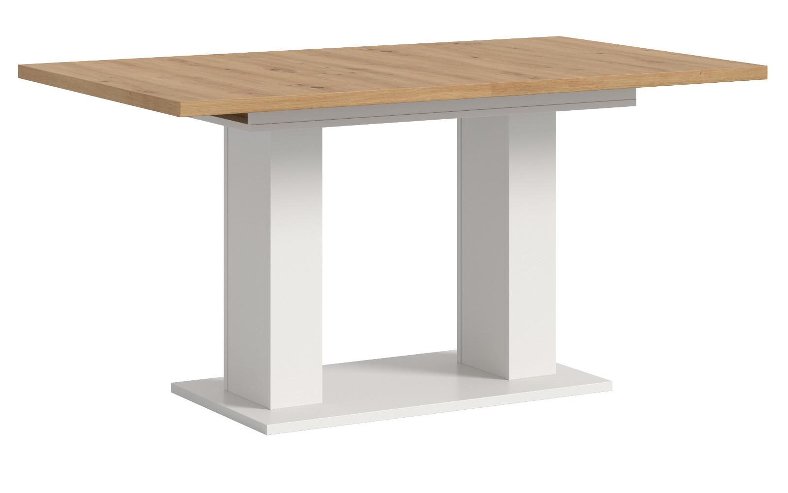 ESSTISCH weiß, Eiche Artisan, Küchentisch ausziehbar 150 - 190 cm - Weiß/Eiche Artisan, Holzwerkstoff/Metall (150/90/76cm) - Inn.Furn