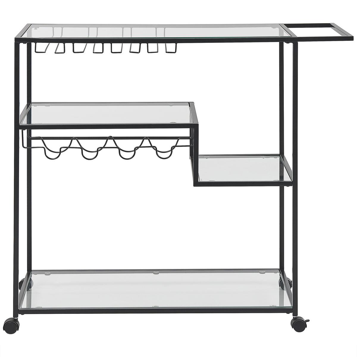 SERVIERWAGEN Schwarz Marcola - Transparent/Schwarz, Metall (103/94/40cm) - Beliani