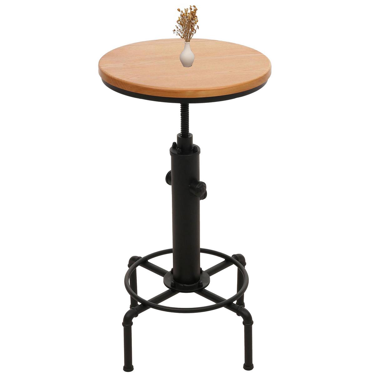 BARTISCH rund Schwarz, Beige - Beige/Schwarz, Holz (50/50/104cm) - MCW