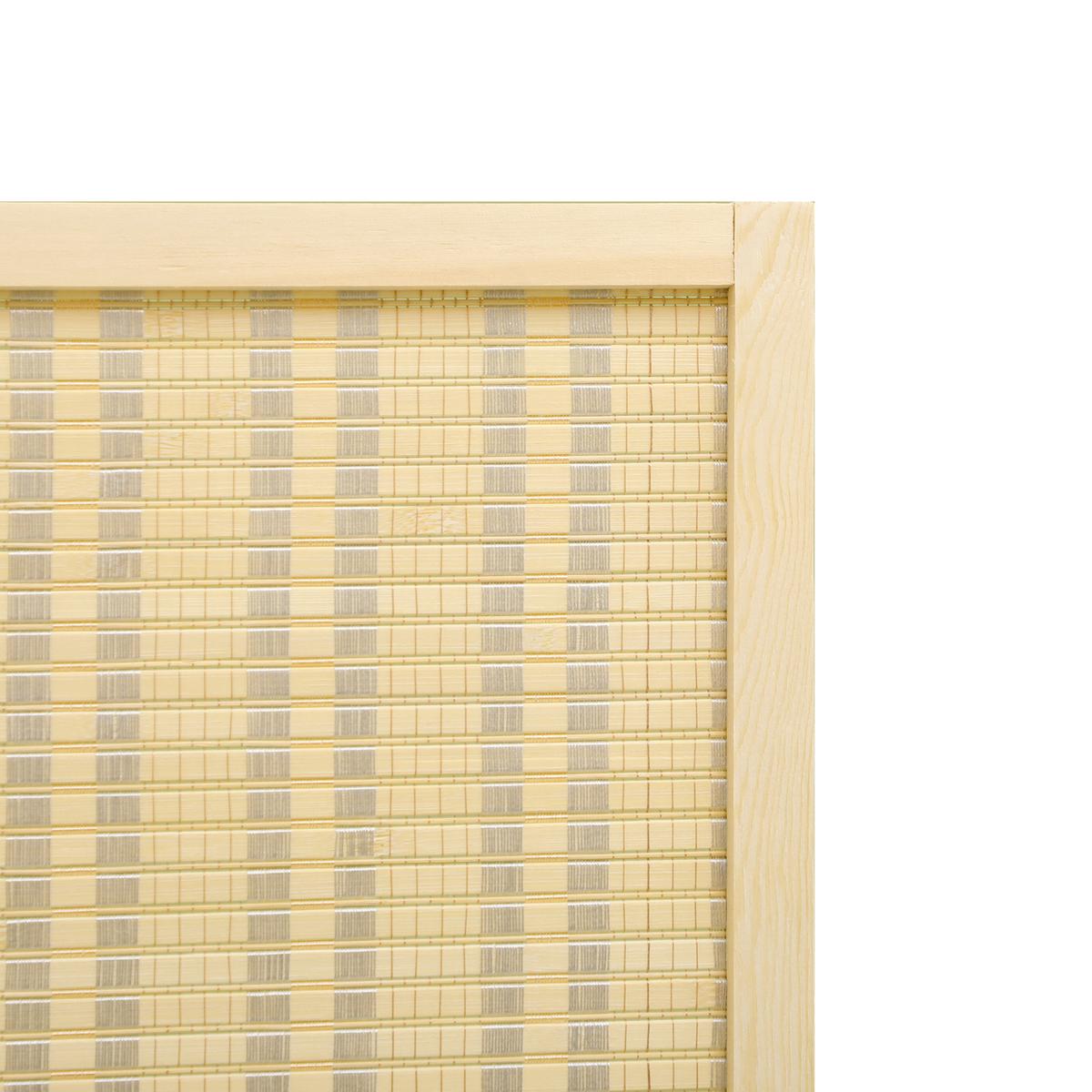 4-TEILIGER Raumteiler, 180 x 180 cm Trennwand aus Bambus und Baumwolle - Naturfarben, Holzwerkstoff (1.7/180/1.7cm) - HOMCOM