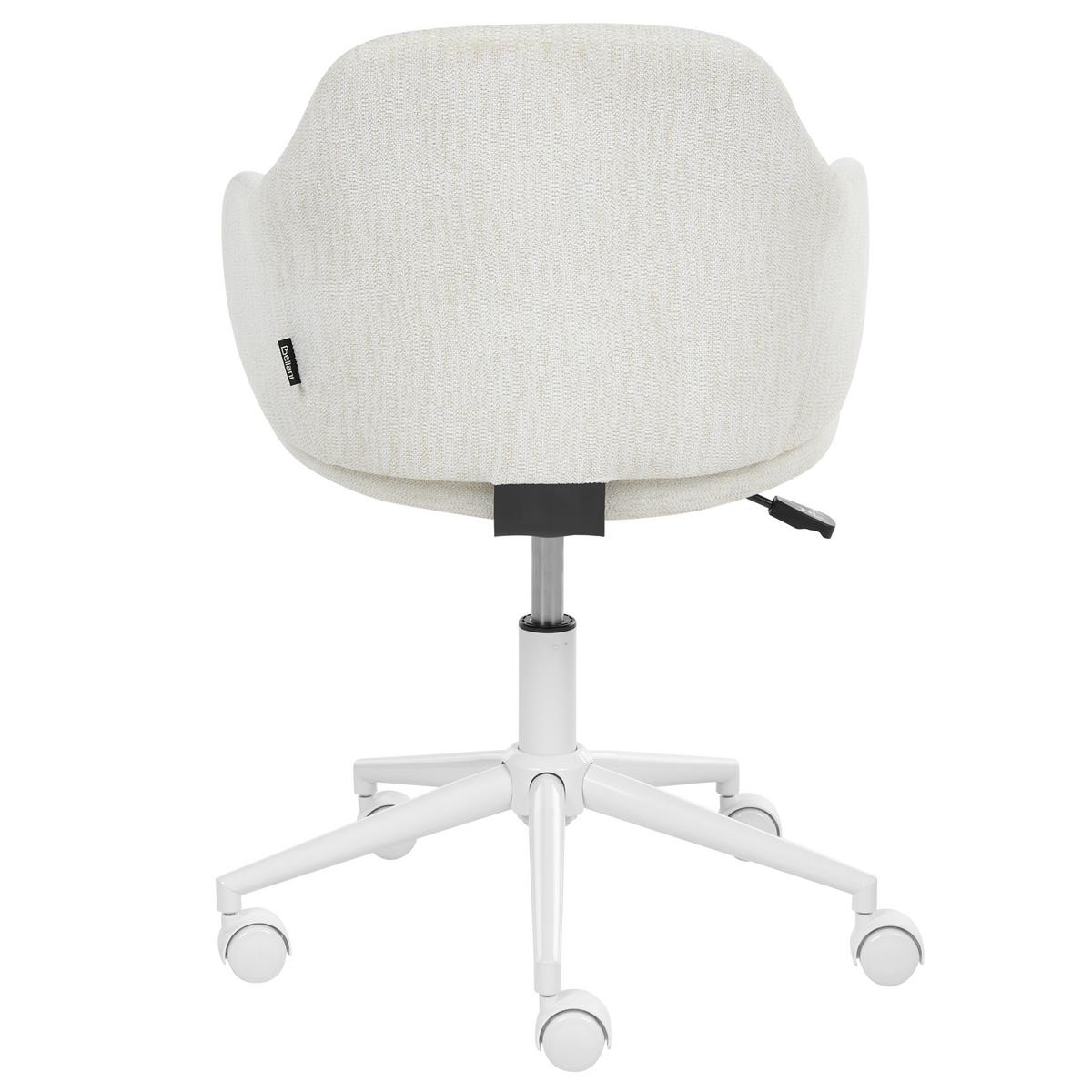 SCHREIBTISCHSTUHL Cremeweiß Rivlav - Creme, Textil/Metall (60/77/60cm) - Beliani
