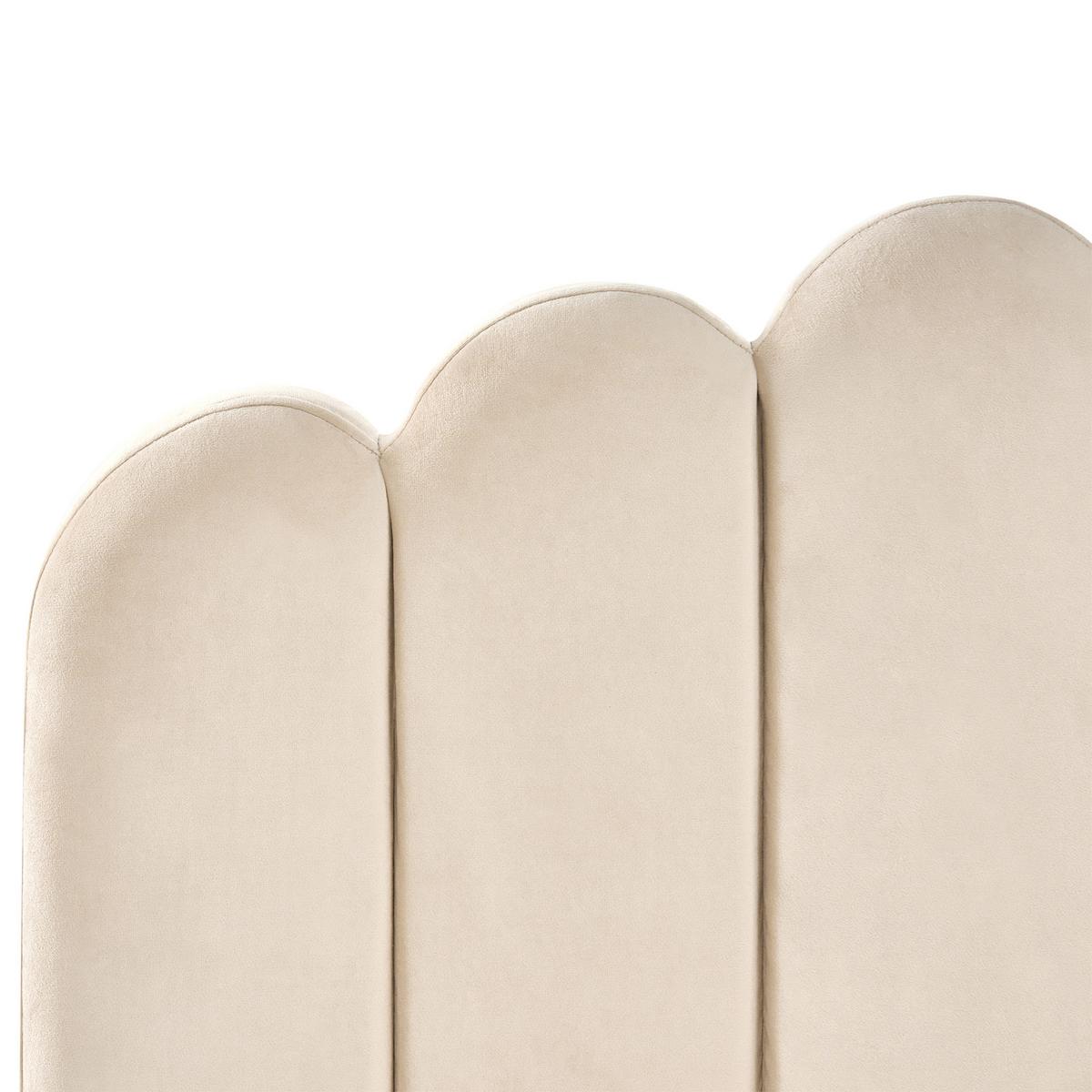 BETT mit Lattenrost 180/200 cm Samtstoff Beige Sauvian - Beige, Textil (180/200cm) - Beliani
