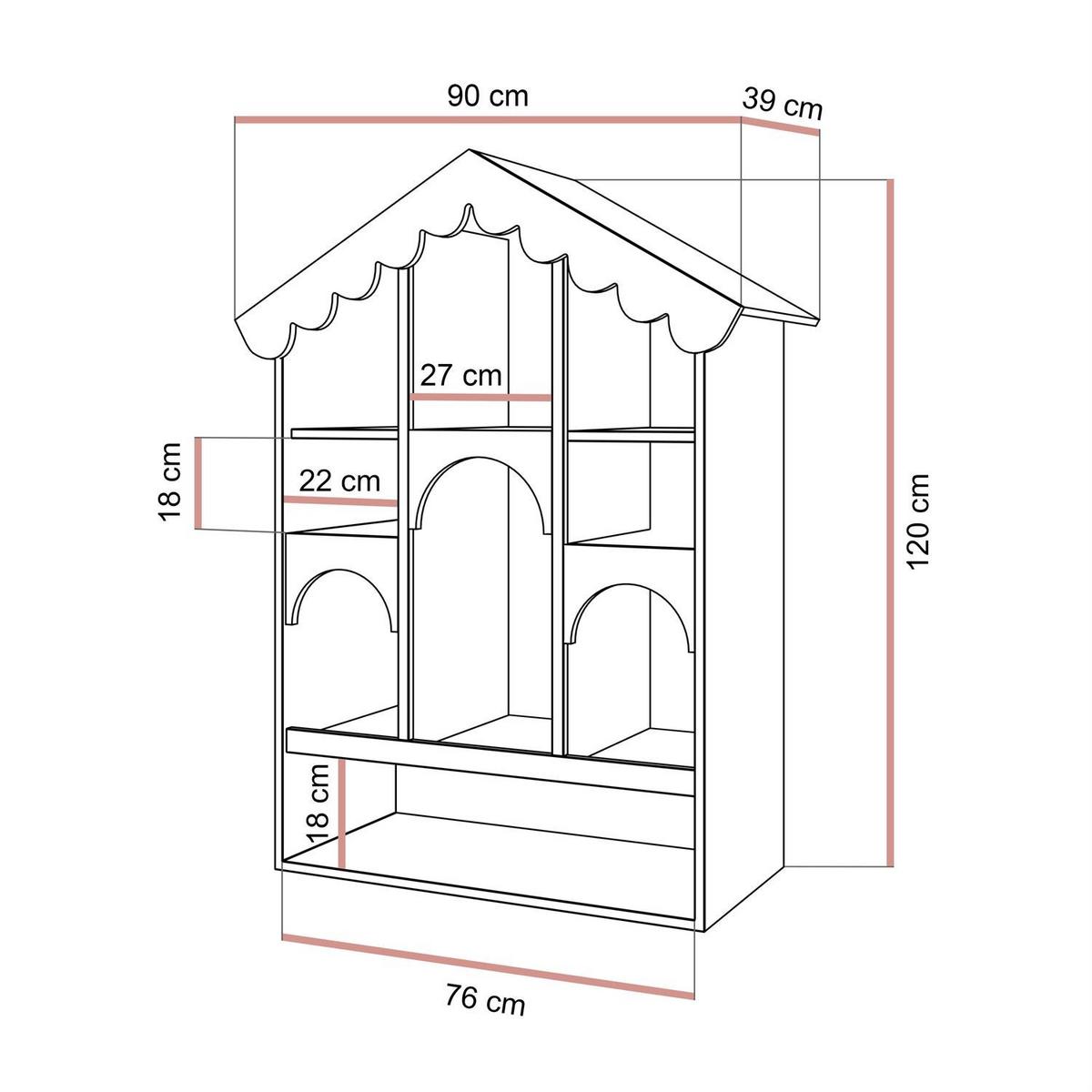 BABYREGAL BABUSHKA – Puppenhaus-Design, Olivgrün - Olivgrün, Holzwerkstoff (90/119/39cm)