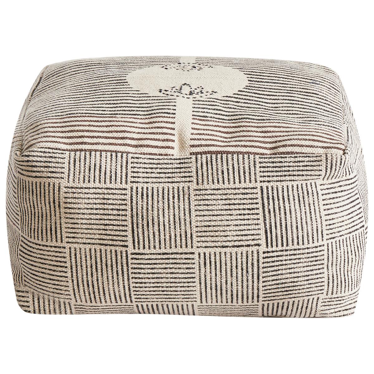 POUF Grau Lutz - Braun/Grau, Naturmaterialien (45/25/45cm) - Beliani