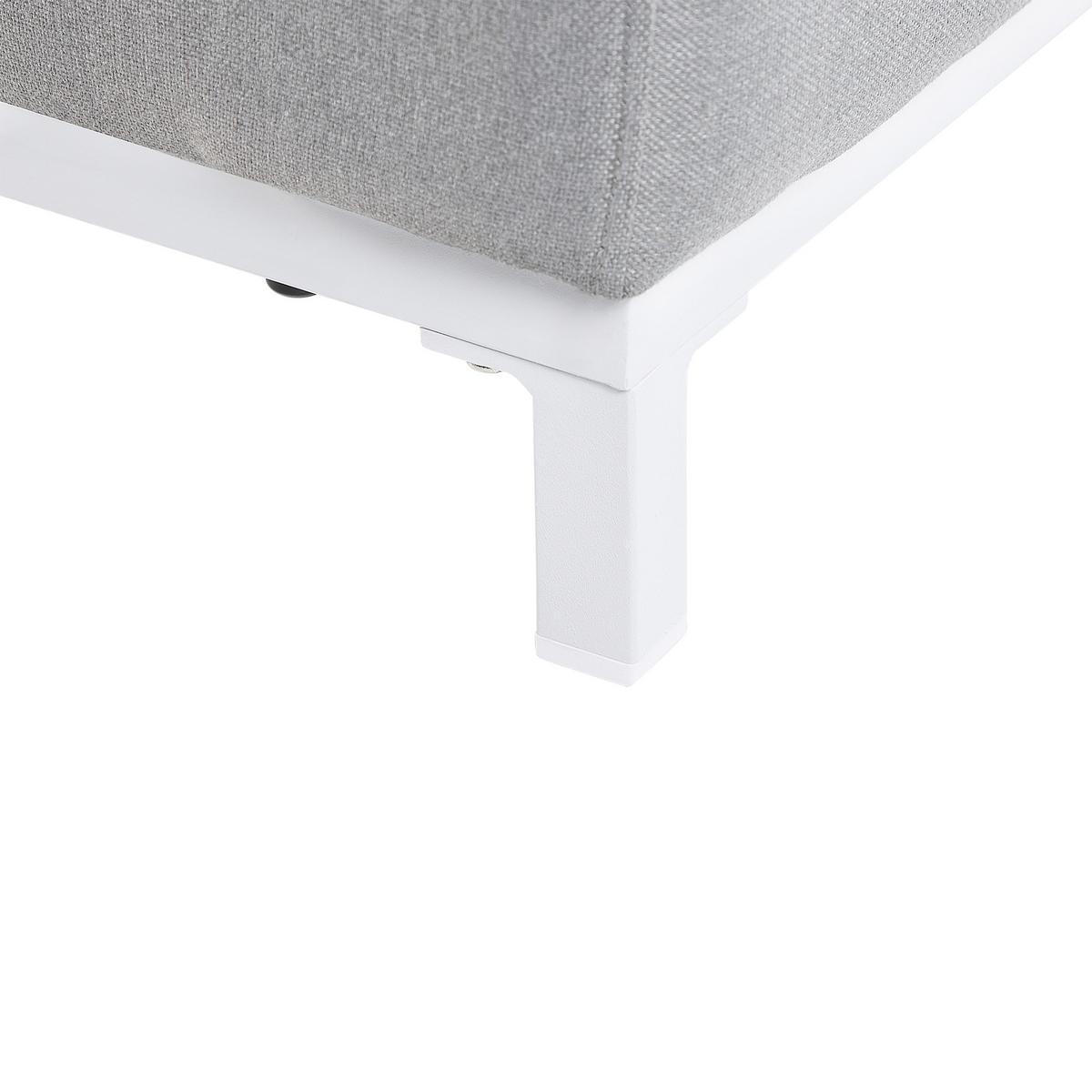 SESSEL 2er-SET Polsterbezug hellgrau/weißes Gestell Rovigo - Weiß/Grau, Textil (105/68/84cm) - Beliani