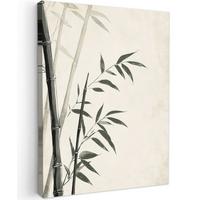 LEINWANDBILD Japandi - Bambus - Beige Room Decor 30x40 cm - Eukalyptusholzfarben, Textil (30/40cm) - MuchoWow