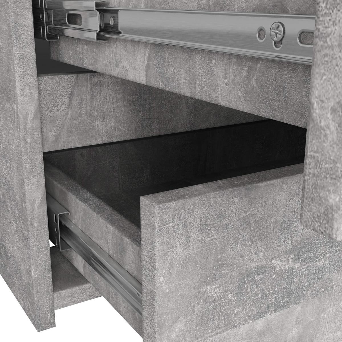 KOMMODE Beton 57/100/35 - Hellgrau, Holzwerkstoff (100/57/35cm) - RAUMHIRSCH FURNITURE