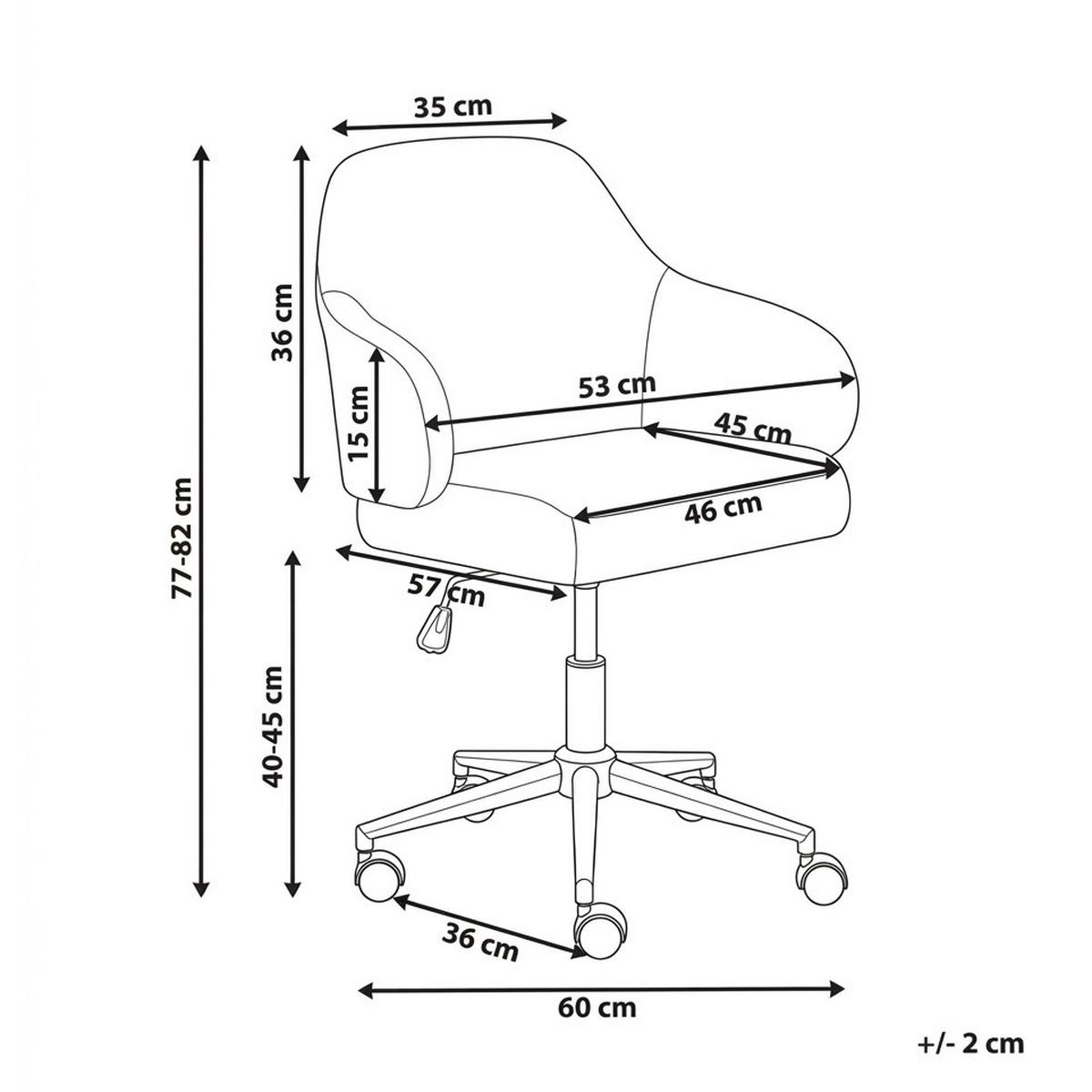 SCHREIBTISCHSTUHL Braun Rivlav - Braun, Textil/Metall (60/77/60cm) - Beliani