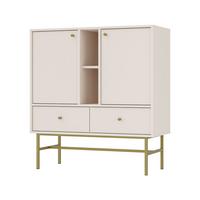 KOMMODE TORINO 100/108/41 cm mit 2 Schubladen 2 Türen Beige - Beige, Holzwerkstoff (100/108/41cm) - MASSENO