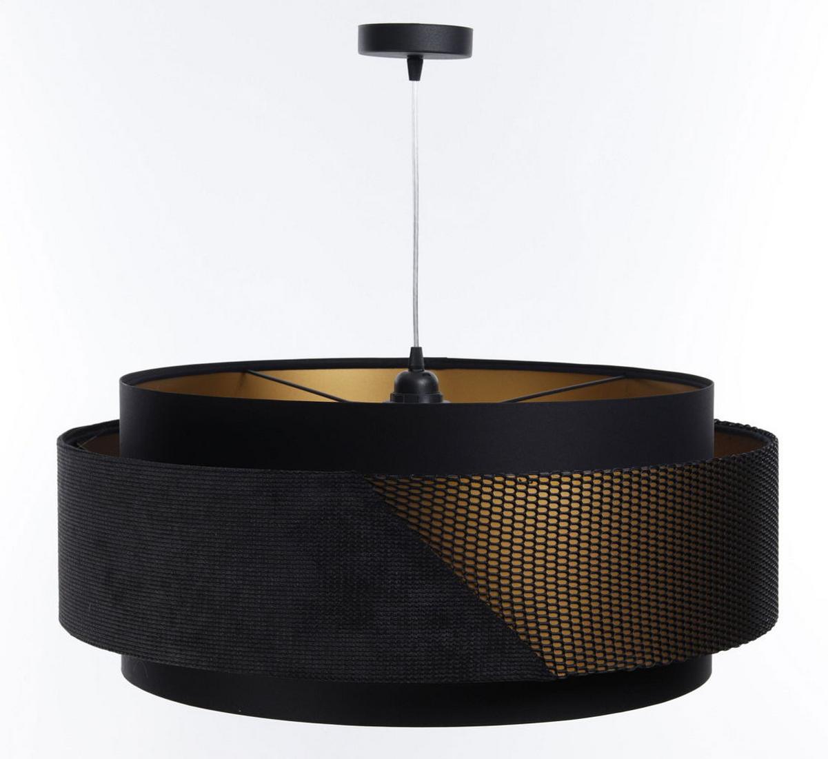 HÄNGELEUCHTE Gold 60/25 cm - Schwarz, Kunststoff (60/1.9/25cm) - ONZENO