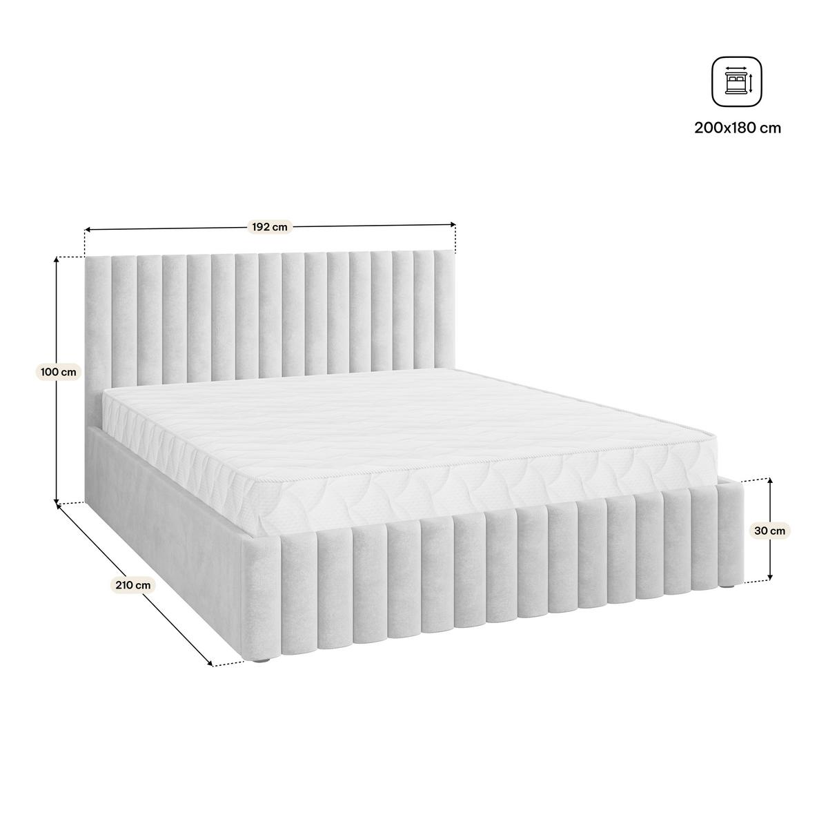 POLSTERBETT CARMIA 180x200 cm mit Bettkästen - Braun - Braun, Holz (192/200cm) - MASSENO