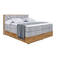 BOXSPRINGBETT mit Matratze H3|H4 und Lattenrost - LOLLI6 KING-200x200 - Grau Monolith - Grau, Holzwerkstoff (200/200cm) - ALTDECOR