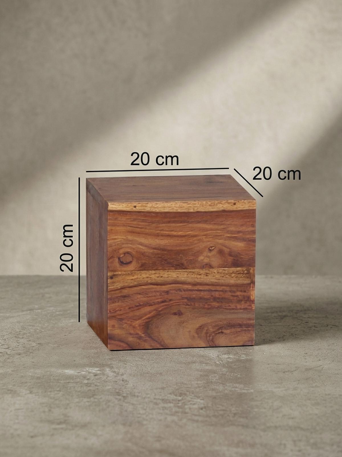 WANDREGAL Massivholz Modern Stil 4er Set Cubes Design verschiedene Größen - Braun, Holz (25/25/25cm) - KADIMA DESIGN
