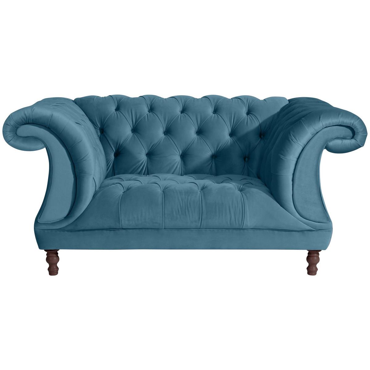 CHESTERFIELD Sessel Kaylin Samtvelours petrol - Petrol, Kunststoff (100/80/167cm) - 58aufmkessel