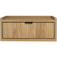 NACHTTISCH Evron mit 1 Schublade, Hängender, Hikora Eiche - Eichefarben/Schwarz, Holzwerkstoff/Metall (40/21/40cm) - Beautysofa