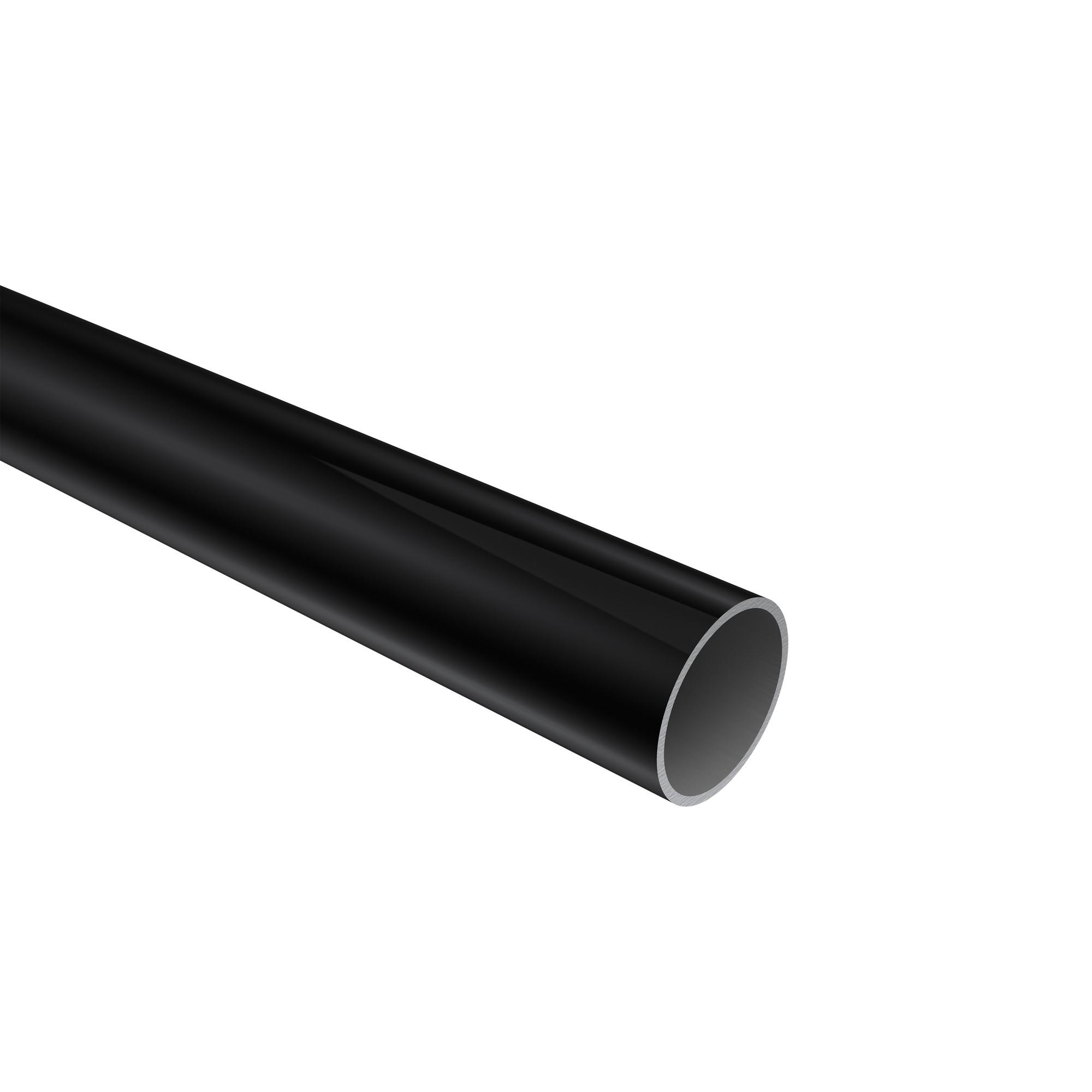 RUNDROHR 180 cm, 20 mm Ø Schwarz - Schwarz, Metall (180cm) - INTERDECO