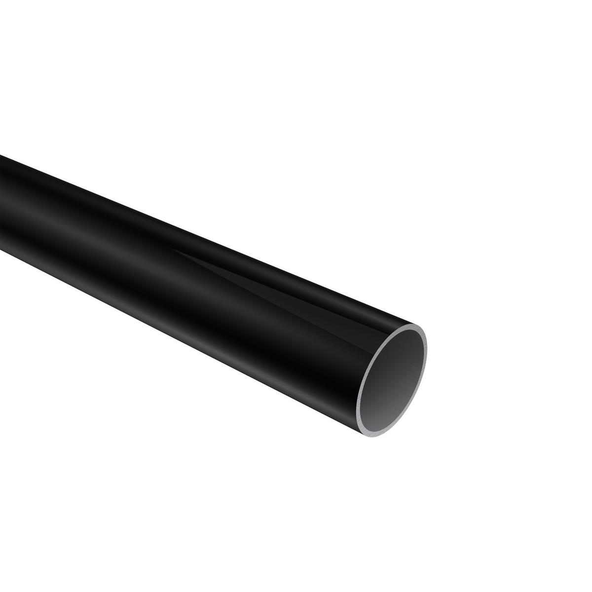 GARDINENSTANGE Platon Estana 280 cm (geteilt in 2 x 140 cm), 2-läufig (ohne Ringe), 20 mm Ø Schwarz - Schwarz, Metall (280cm) - INTERDECO