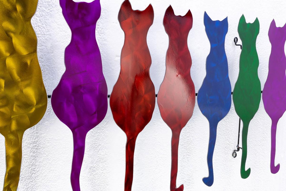 WANDDEKO Bunt 116/46 cm - Multicolor, Metall (3/46/3cm) - KUNSTLOFT