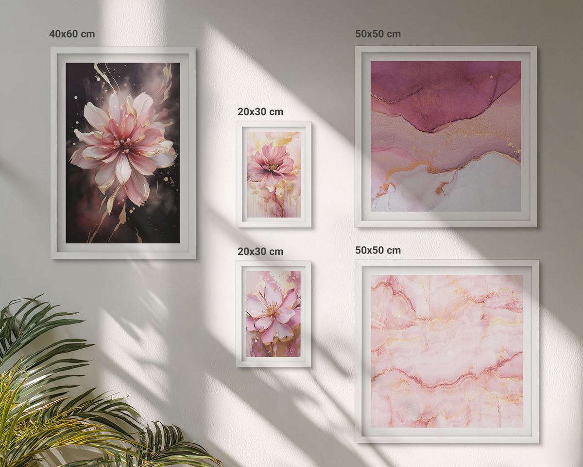 BILDER SET 5er Set - 50x50 cm & 20x30 cm & 40x60 cm Weißer Rahmen - Waldlandschaften der Wildnis - Weiß, Kunststoff (40/60cm) - TULUP
