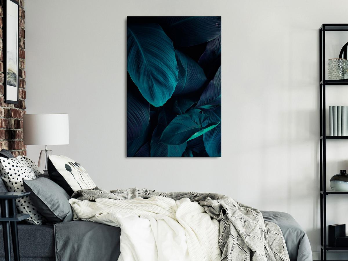 KUNSTDRUCK Schwarz 60/40 cm - Schwarz/Grün, Textil (60/40cm) - KUNSTLOFT