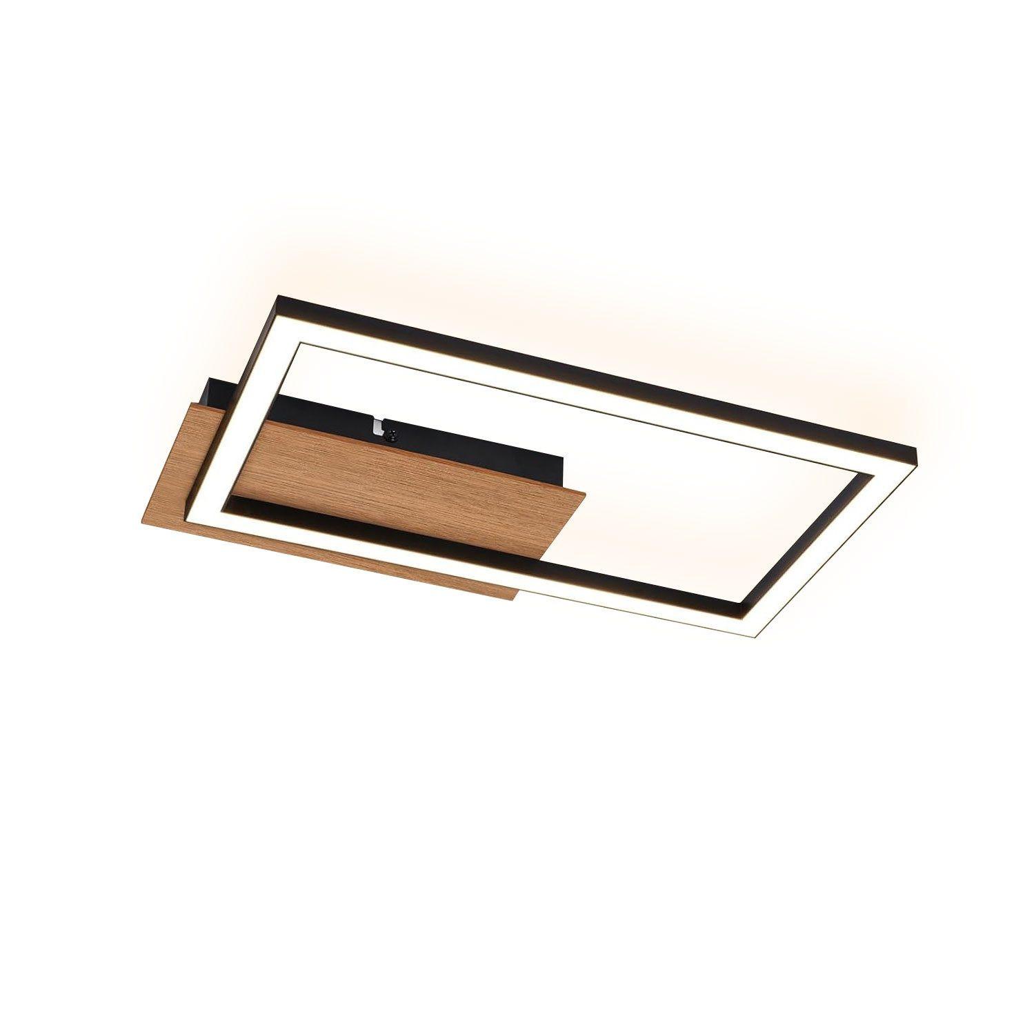 LED-DECKENLEUCHTE French 25.6/20.6/4.1 cm - Schwarz, Metall (25.6/20.6/4.1cm) - Nettlife