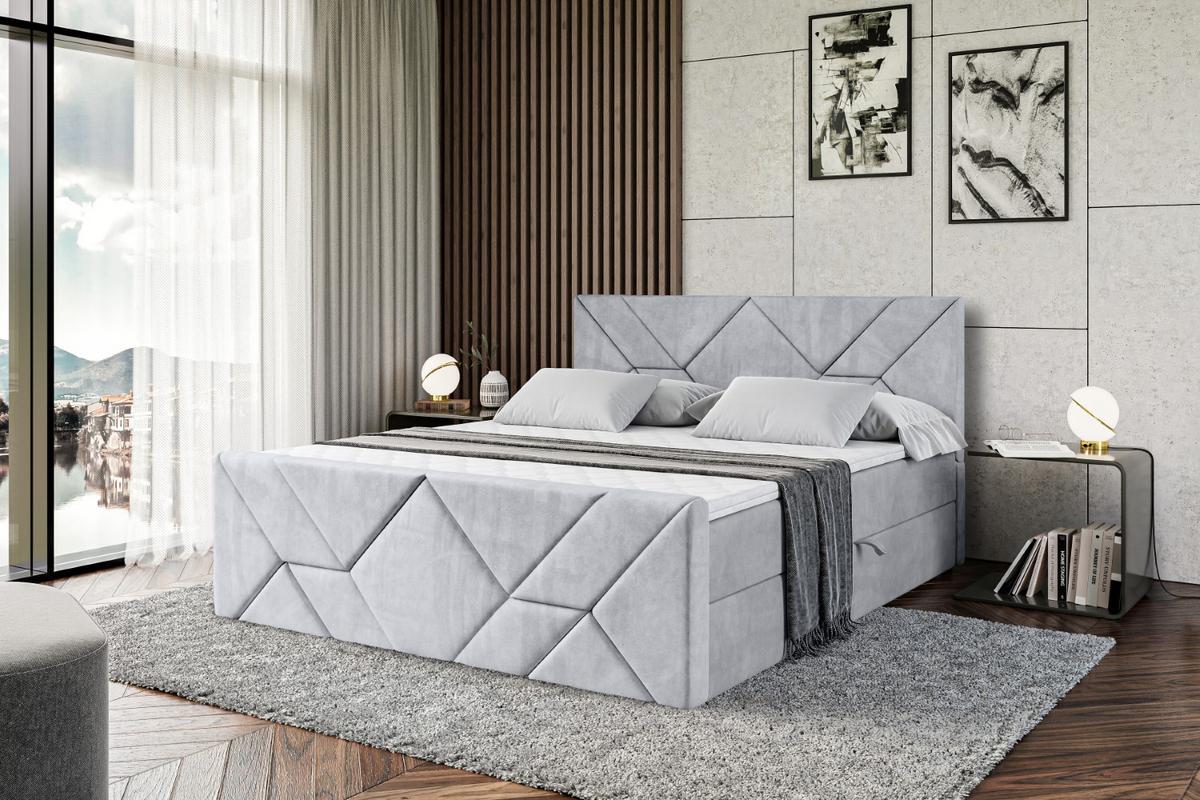 BOXBETT BARWA-Z - 140x200 cm - H4 - Hellgrau - Hellgrau, Holzwerkstoff (140/200cm) - ALTDECOR