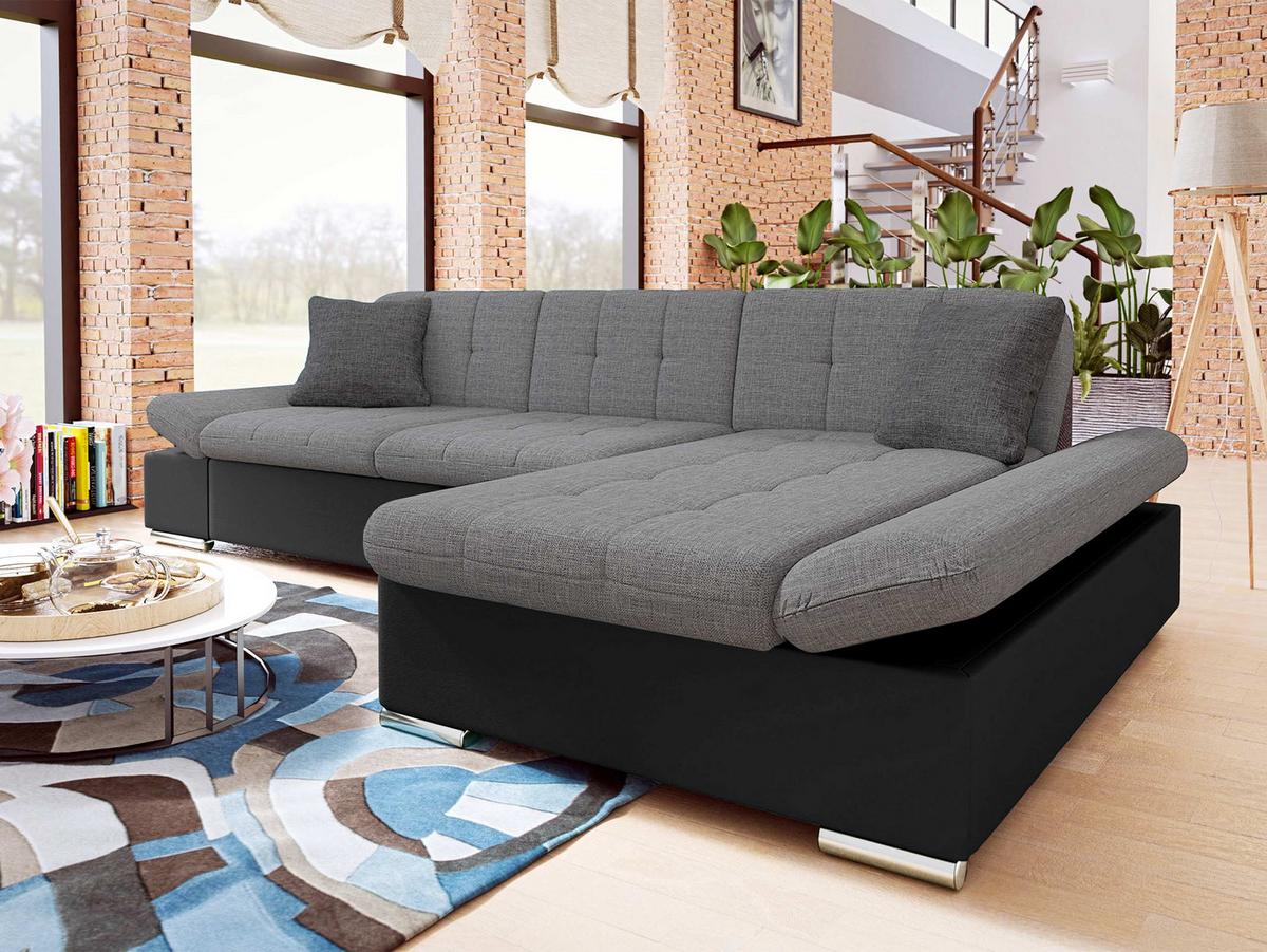 ECKSOFA Malwi, Seite: Rechts - Schieferfarben, Holz/Textil (278/161cm) - MIRJAN24