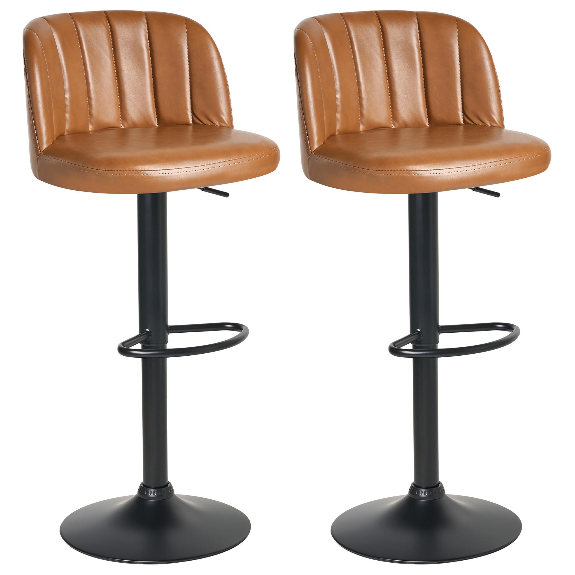 BARHOCKER 2er-Set Goldbraun Vlore - Schwarz/Braun, Kunststoff (45/82/46cm) - Beliani