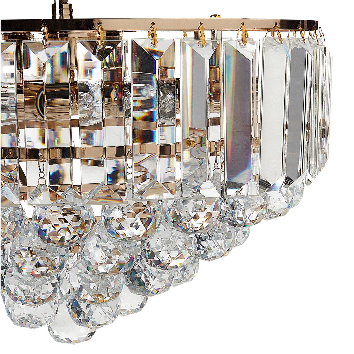 KRONLEUCHTER Gold Acheiro L - Transparent/Goldfarben, Glas (49/49/120cm) - Beliani