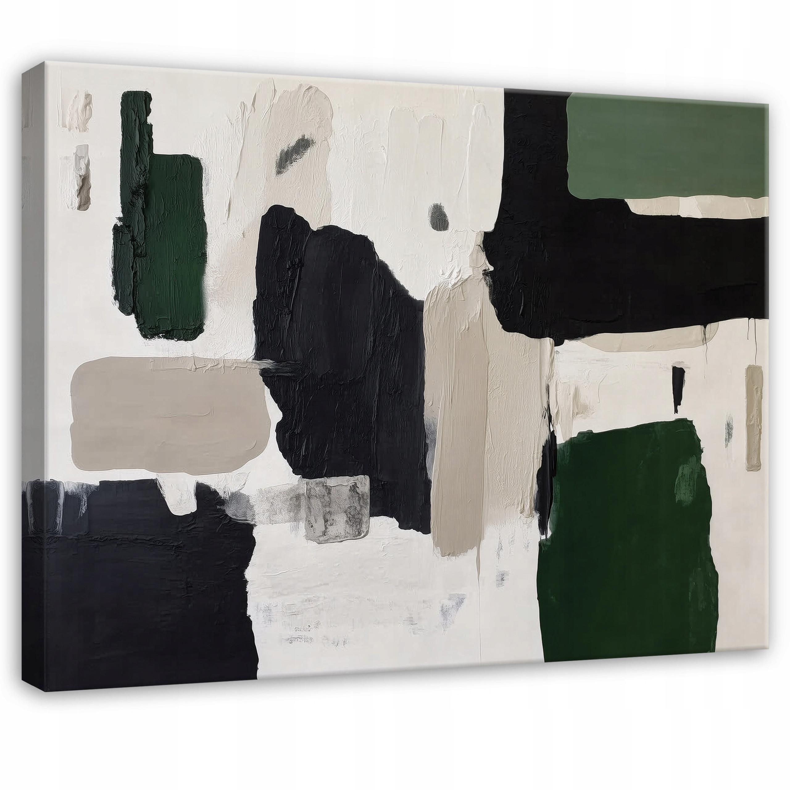 LEINWANDBILD Abstrakt Morceau Schwarz 100x70 cm - Multicolor, Holzwerkstoff (100/70cm) - Wallarena