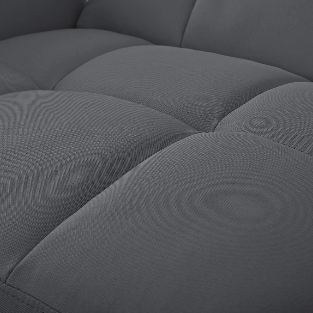SCHLAFSOFA 146 cm Grau mit Bettfunktion & Leinen-Optik - Dunkelgrau, Textil (146/70/60cm) - Urban Meuble